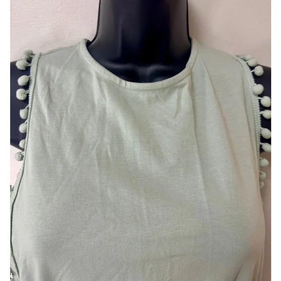NEW ASOS Romper Size S Green with Pom Poms - Picture 4 of 8